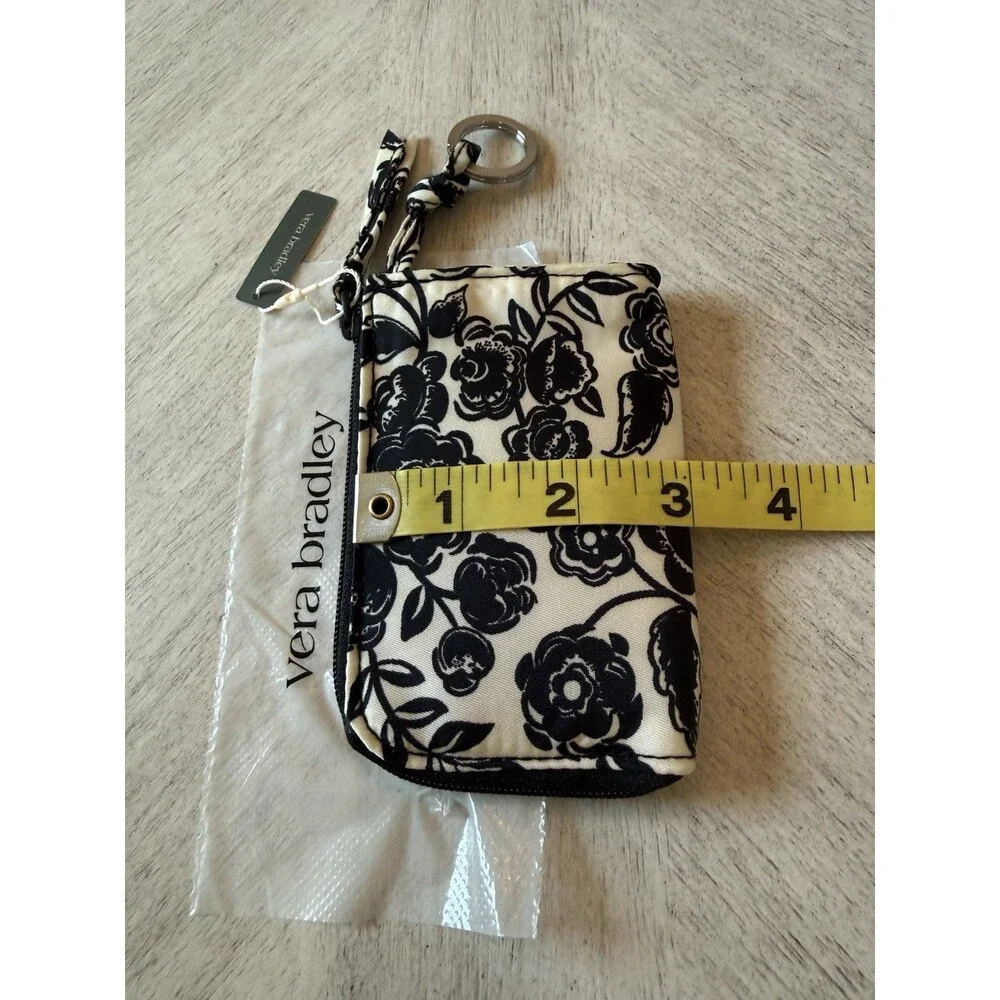 Vera Bradley Wristlet Wallet Zip Card Pouch Bubbly Flowers Black New with Tags - Picture 8 of 8